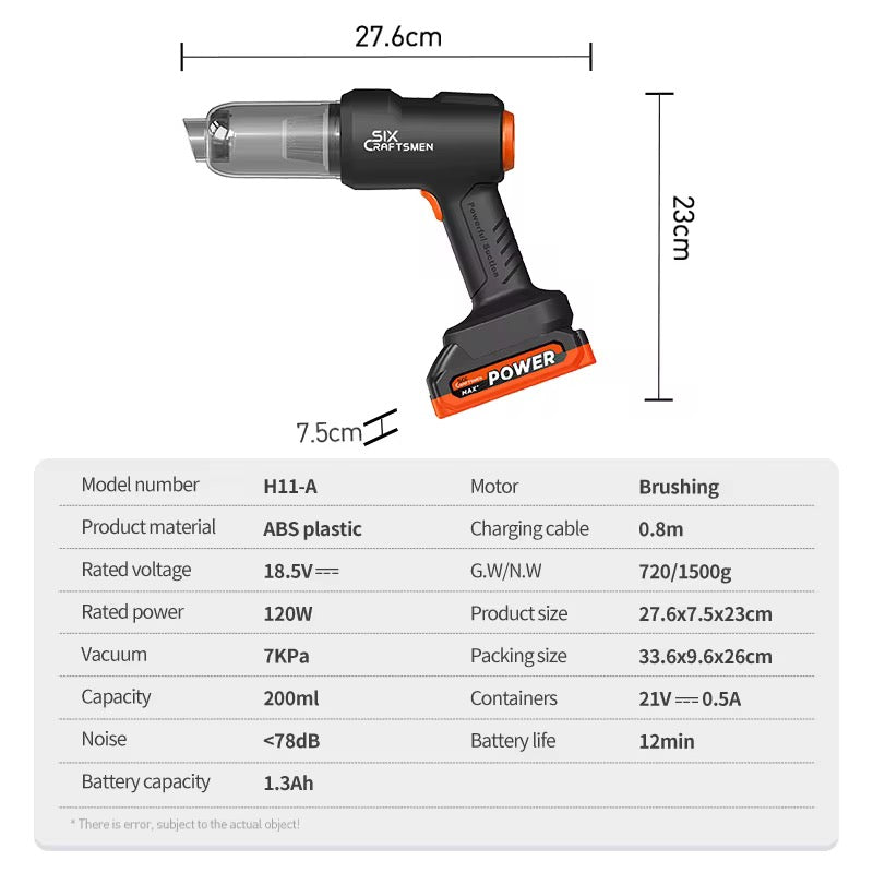 Aspirator Auto Cu Acumulator - Putere 120W